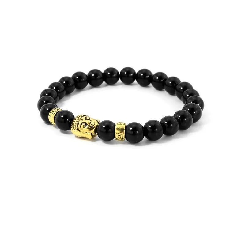 New Buddha head Men Charm Bead Bracelet Women Fashion Gallstone Natural Stone Bracelets Yoga Jewelry Party Gift B1087