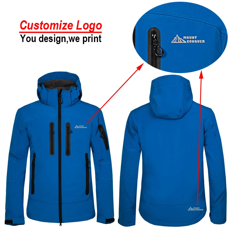 Imagem -04 - Cabolsa de Caminhada com Capuz Térmico Impermeável para Homens Jaqueta Softshell Ski Trekking Roupas de Acampamento com Capuz Impressão Personalizada Novo