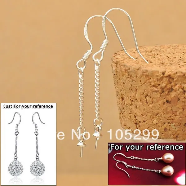 

100PCS 925 Sterling Silver Needle Long Chain Hook For Earrings Women Female Jewelry Accessories Wholesale DIY Bijoux for Ladies