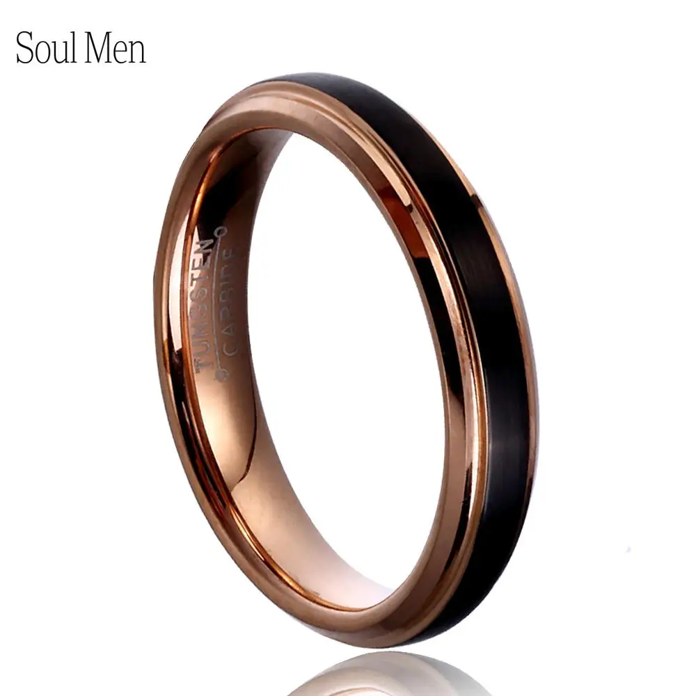 2021 Trend Couple rings  Tungsten Carbide Single Ring Comfort Fit Wedding Band Matte & Rose Gold Color 4/6/8mm Rings aesthatic