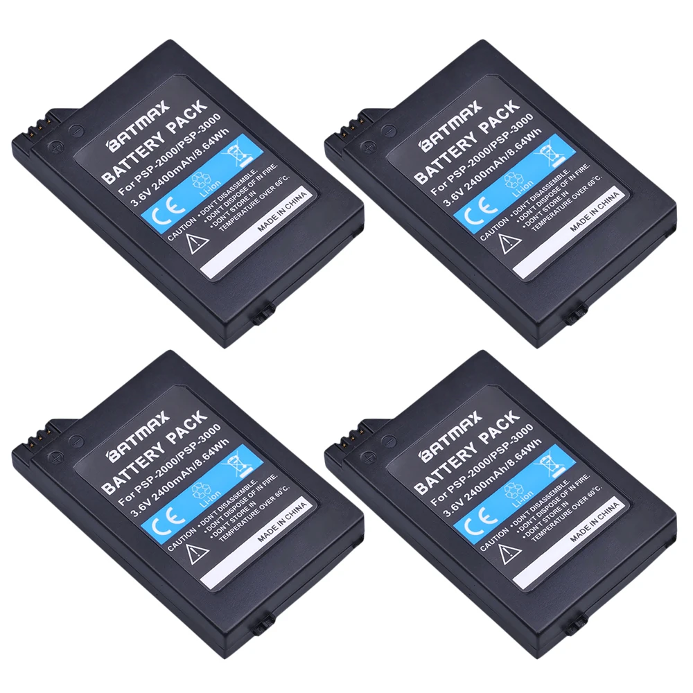 

4Pcs 3.6V 2400mAh PSP 2000 Batteries for Sony PSP2000 PSP3000 Console