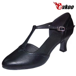 Evkoodance Customsize Black Women's Latin/Ballroom/Salsa Shoes 6cm Heel Height Made By Nubuck Or Genuine Leather Evkoo-173