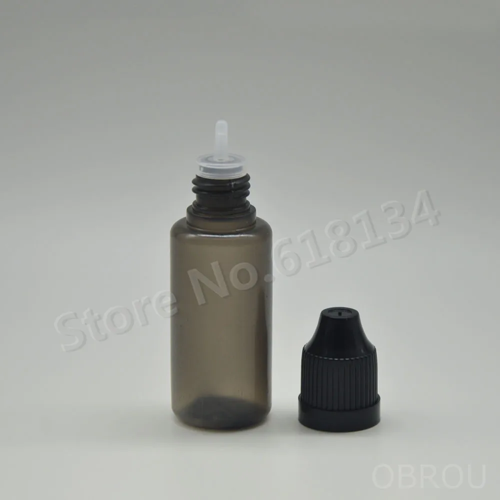 Wholesale  FREE shipping- 5000PCS black PE plastic bottles with black child resistant caps.black dropper bottle