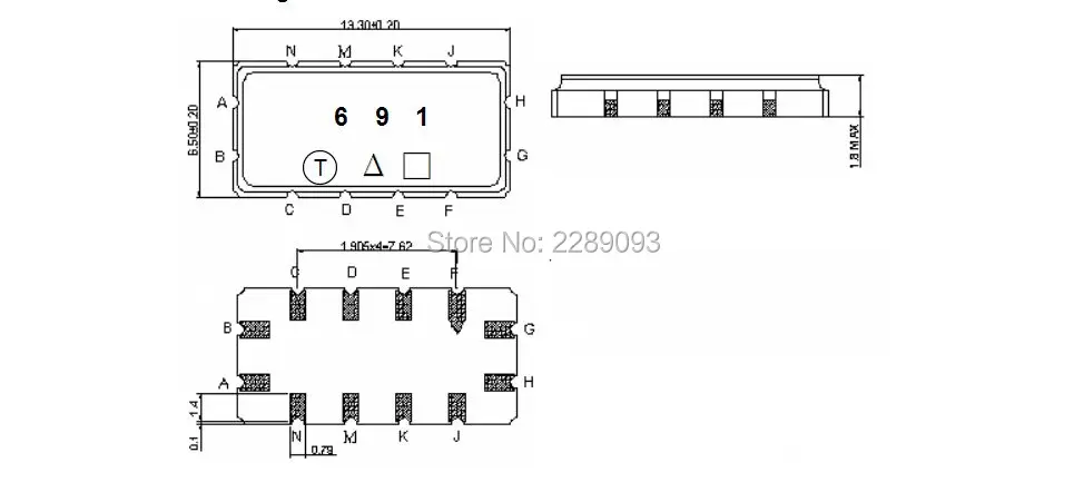 

Free Shipping! 100% New Original TB0691A TB 0691A TB0691 691 SAW Filter 70MHz 1.3MHz BW (SMD 13.3*6.5 mm)