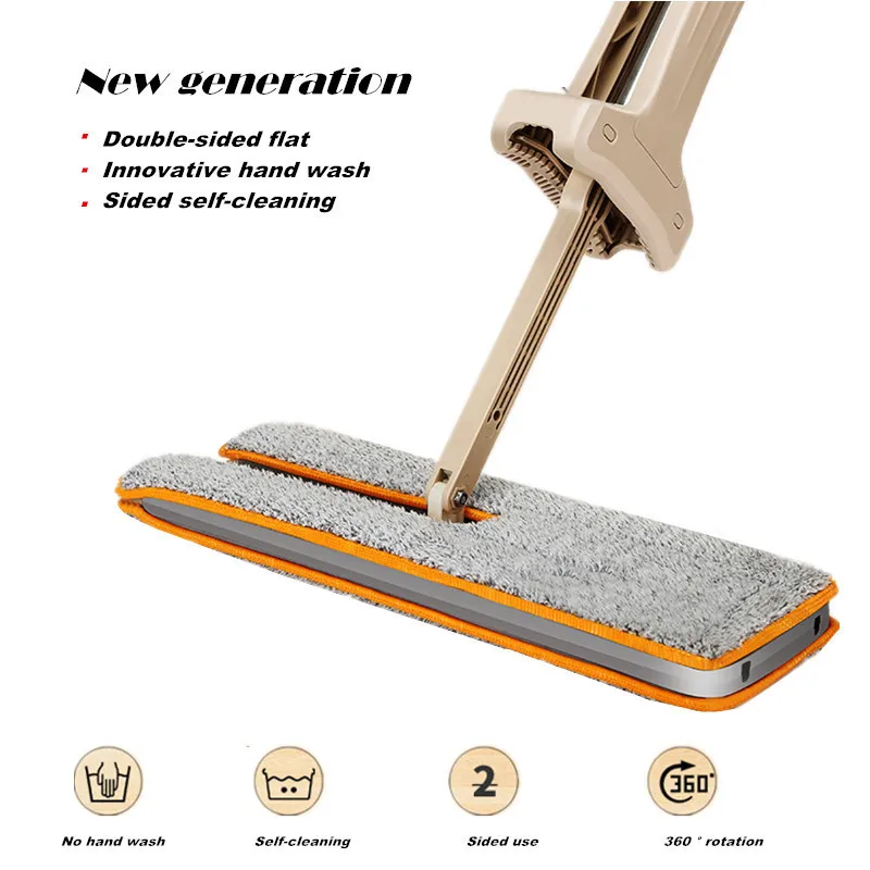 Switch Clean Double Sided Flat Magic Mop Telescopic Hand Push Sweepers Hard Floor Cleaner Lazy Vassoura Self-Wringing Ability