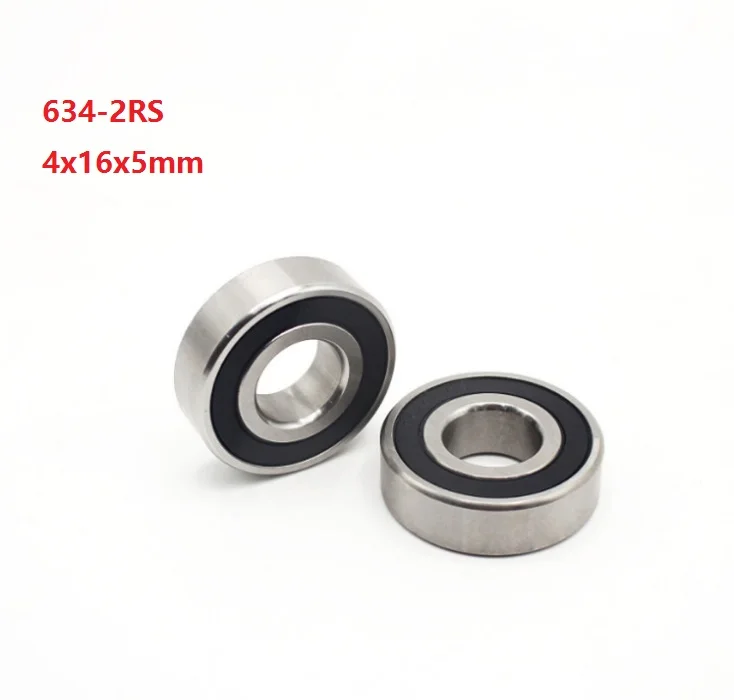 

50PCS/100PCS 4x16x5mm 634RS 634-2RS 634 2RS RS ball bearings 4*16*5mm Double cover Miniature mini Deep Groove Ball bearing