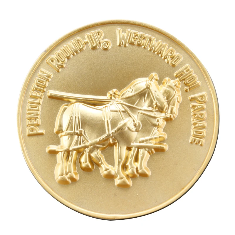 custom 3D gold coins low Price Metal 3d horse Coin cheap custom Metal Gold animal Coin