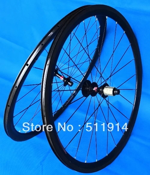 

Full Carbon matt matte Road Bike Clincher Wheelset 700C - 50mm (20H , 24H) - black