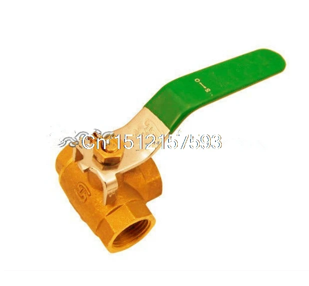 

L Type L-Port DN8 1/4"BSPP Female Connection Full Ports Brass Tee Ball Valve Three Way Plumbing Fittings Handle Locking Lever