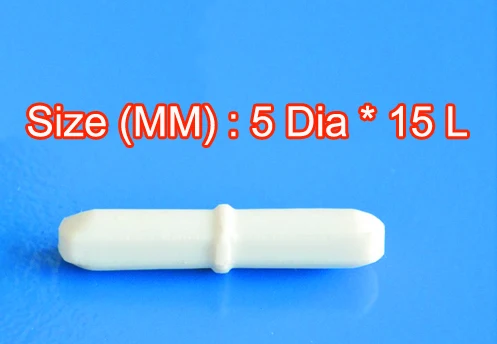 Free shipping ,5*15MM  PTFE Magnetic Stirrer Mixer Stir Bar With Pivot Ring White Color