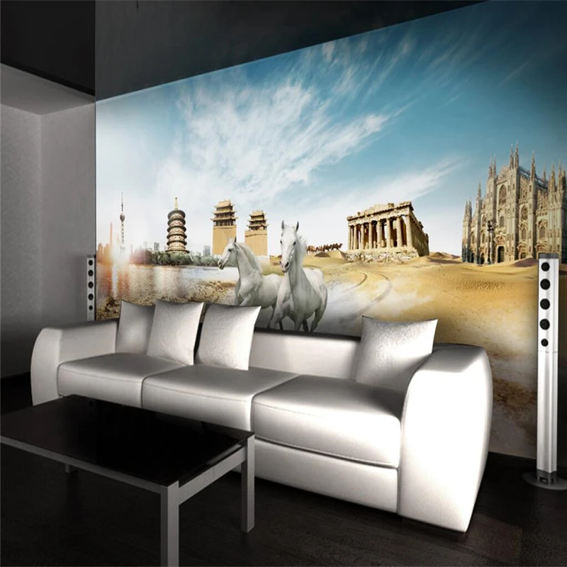 beibehang  Wallpaper Mural Wall Sticker Giant HD Benma World Tour 3D Backdrop Decorative Painting papel de parede