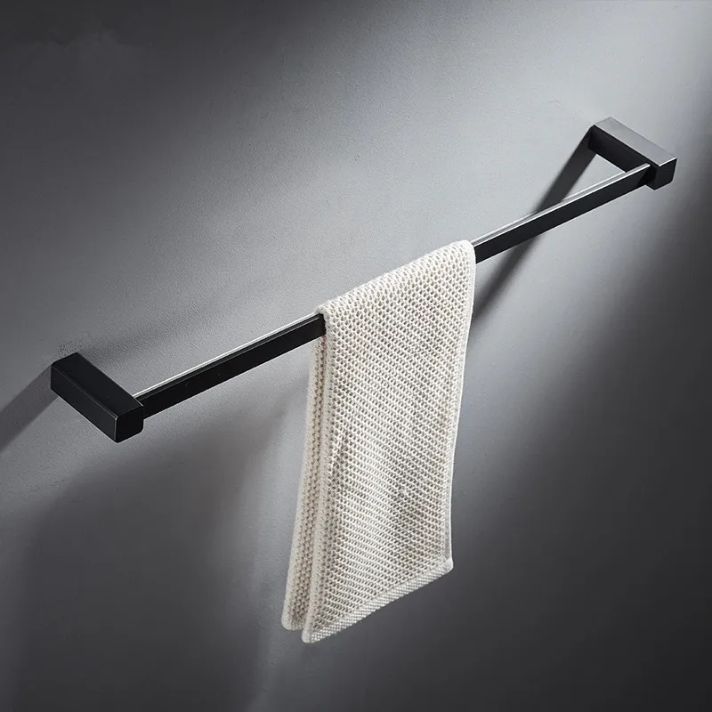 Bathroom Hardware Set Black Brass Towel Rack Paper Holder Towel Ring Single Towel Bar Copper Bathroom Accessories Set