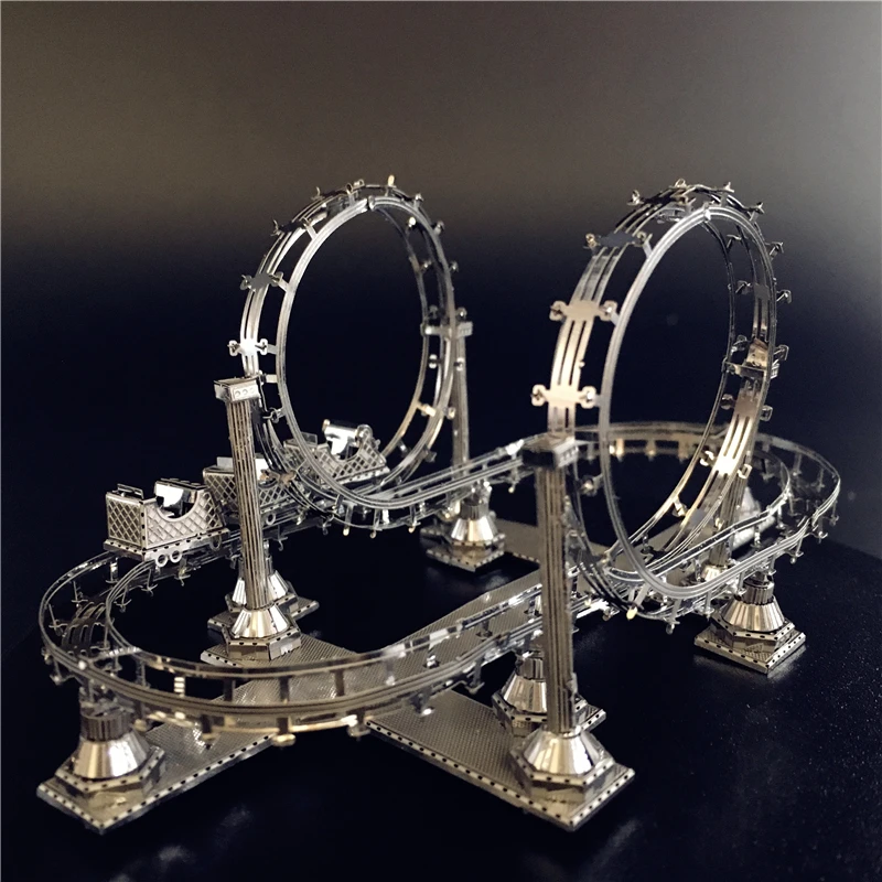 Roller Coaster DIY Finger 3D Metal Puzzle BuildingModel Kid Assembly Adult Jigsaw Educational Toys For Children Gift for Girl