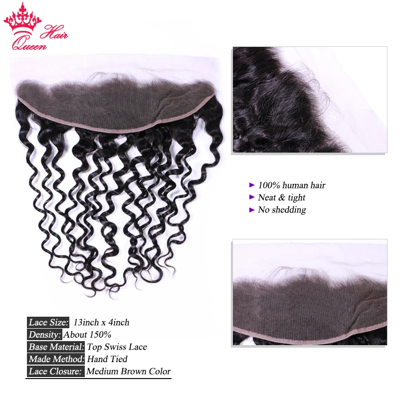 Malaysian Water Wave Lace Frontal Closure Pre Plucked With Baby Hair Virgn Human Raw Hair Closure Queen Hair Products