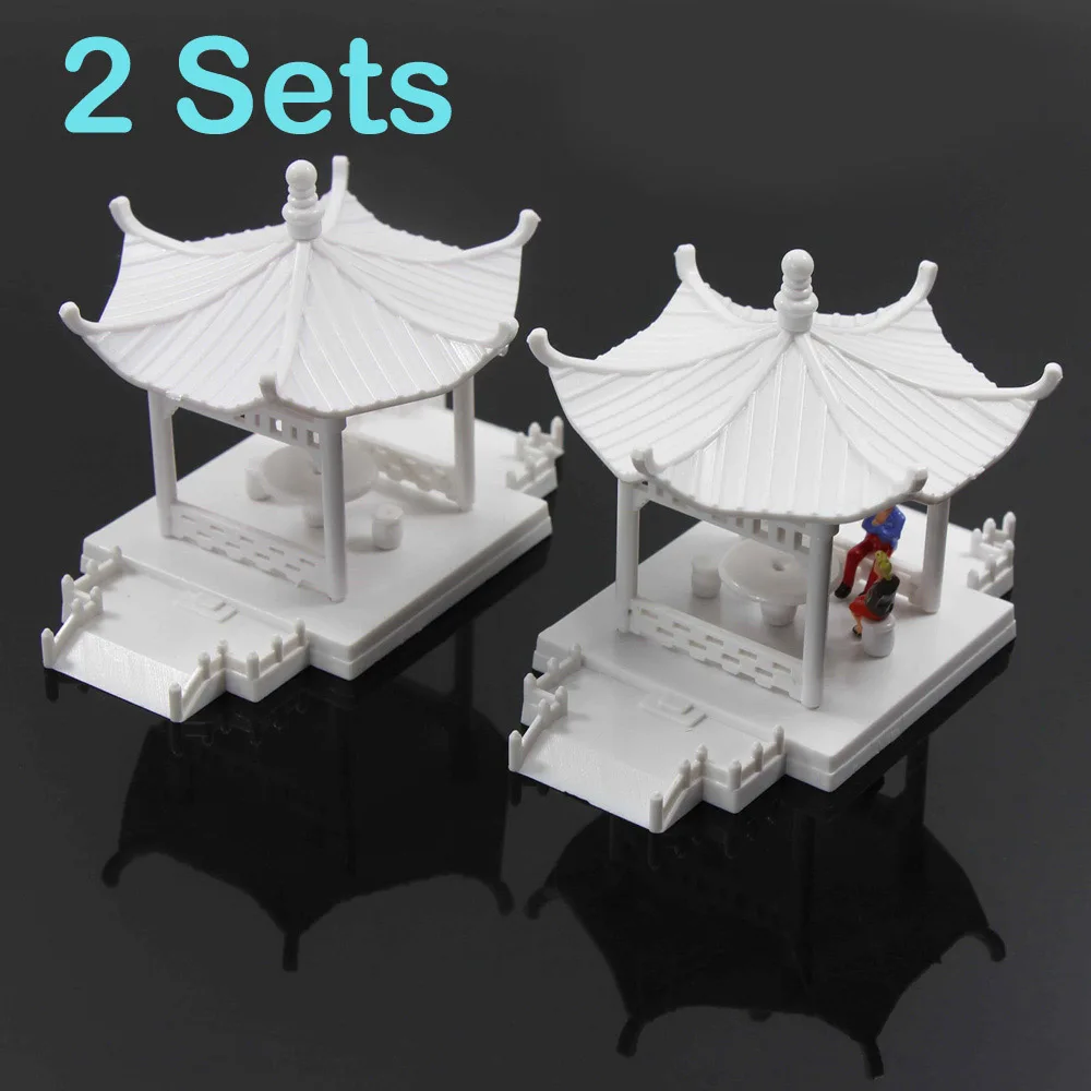 Gy01 2 Sets Paviljoen Model Gloriette Chinese Bouw Educatief 1:100 1:75 1:160 Spoorwegmodellering