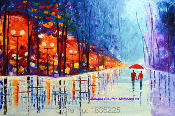 

1 pieces Art Pictures Walking In The Street Alone Decor Free Shipping On The Wall Painted Canvas Pictures Wall Paintings