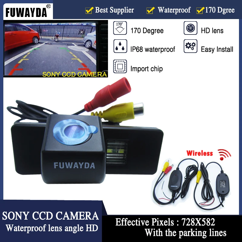 

Беспроводная Автомобильная камера заднего вида FUWAYDA с чипом SONY CCD для Nissan QASHQAI X-TRAIL Geniss Citroen C4 C5 Dualis Peugeot 307cc