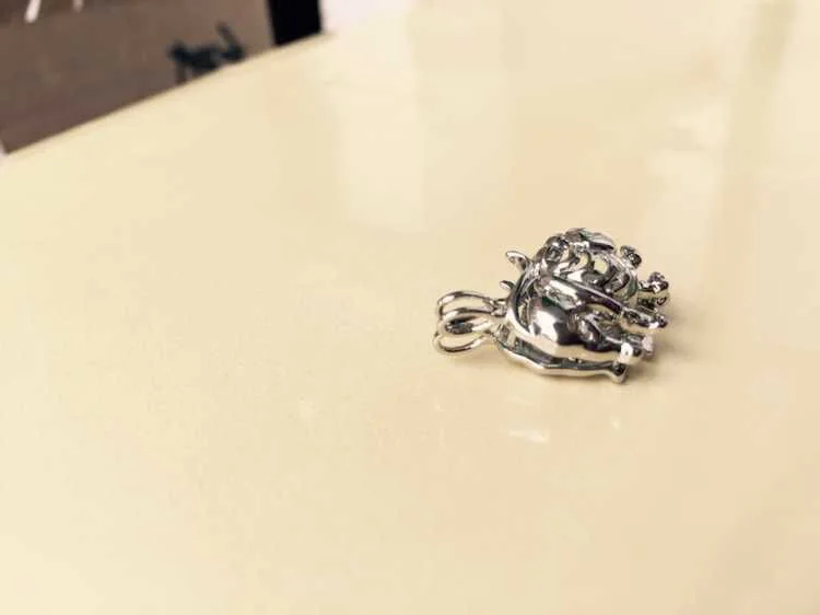 جميل لطيف الأسد شكل حبة المنجد قفص قلادة حوامل ، 18kgp علامات زودياك-أسلوب ليو سحر DIY 5 قطعة/الوحدة #5