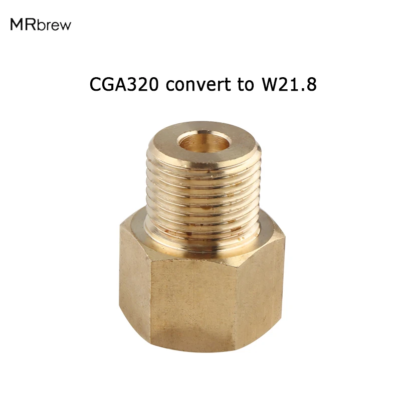 CO2 Tank W21.8 Adapter Converter - standard Co2 tank no pin to Regulator