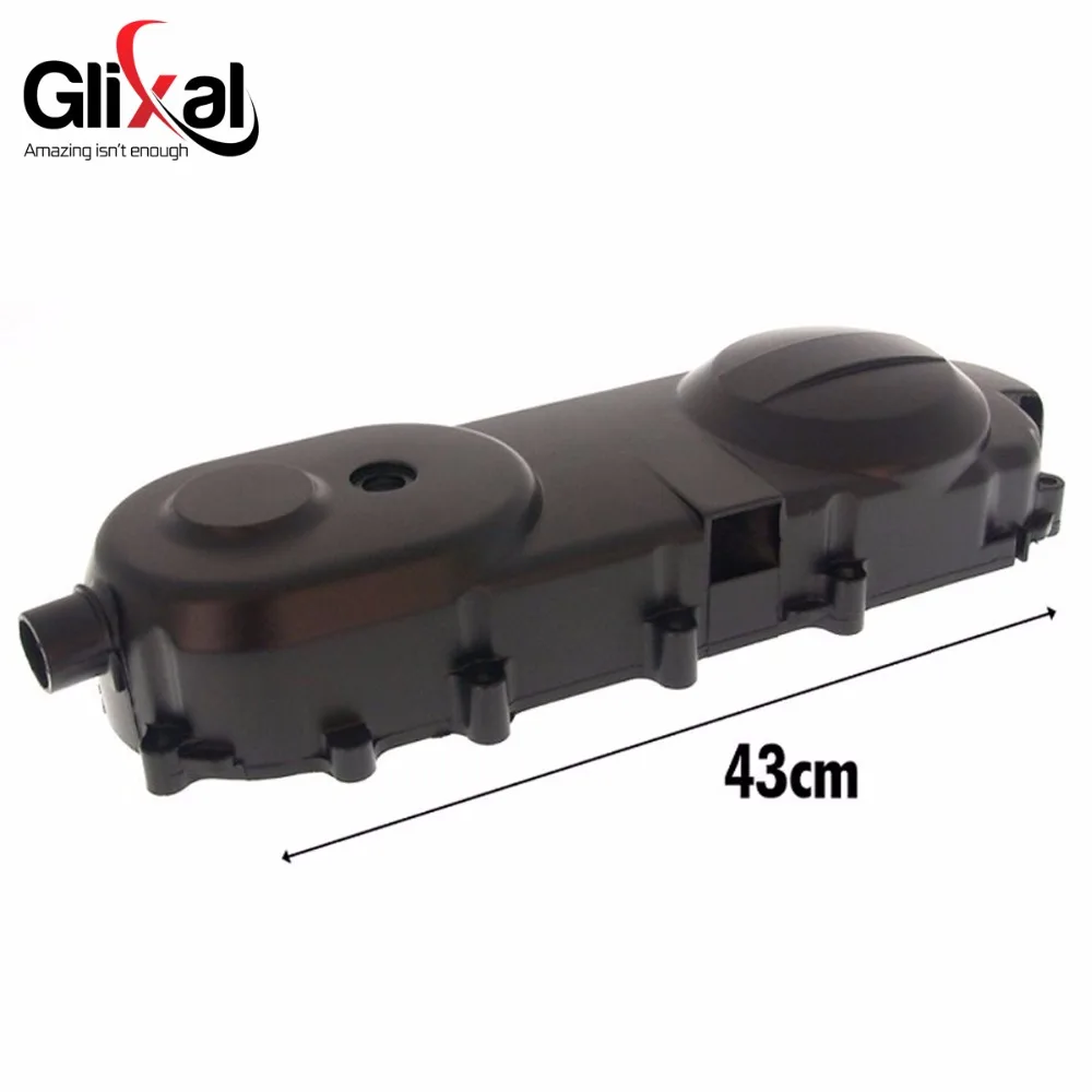 Glixal GY6 50cc 43cm Long case Left Side Crankcase Belt Cover for 139QMB Scooter Moped ATV Go-Kart (10 Bolt, 12 inch Wheel)