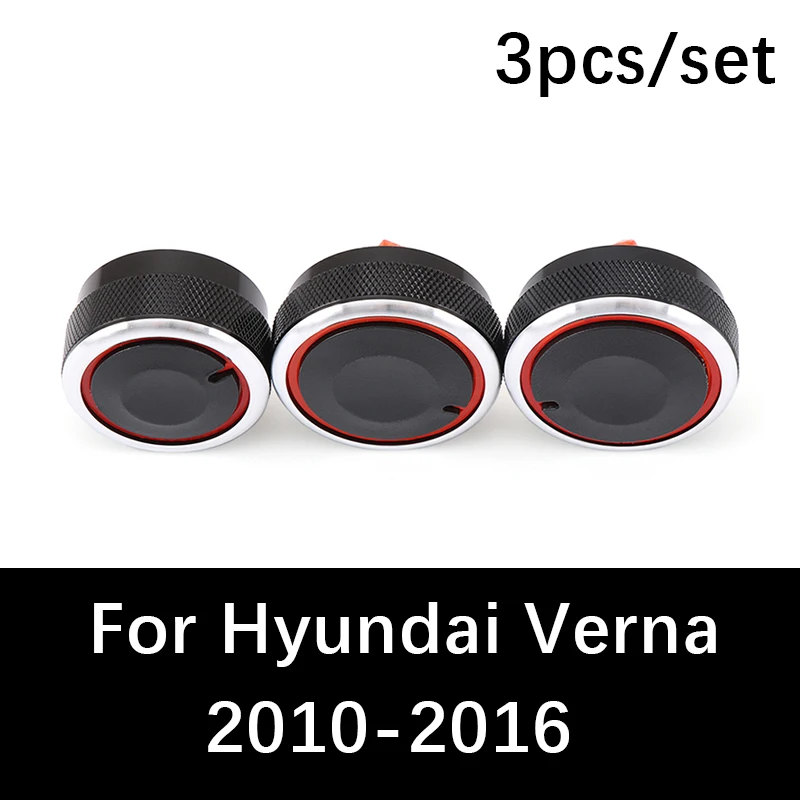 3pcs/set For Hyundai Verna 2010-2016 Car air conditioning heat control switch knob ac knob temperature switch auto assessoires