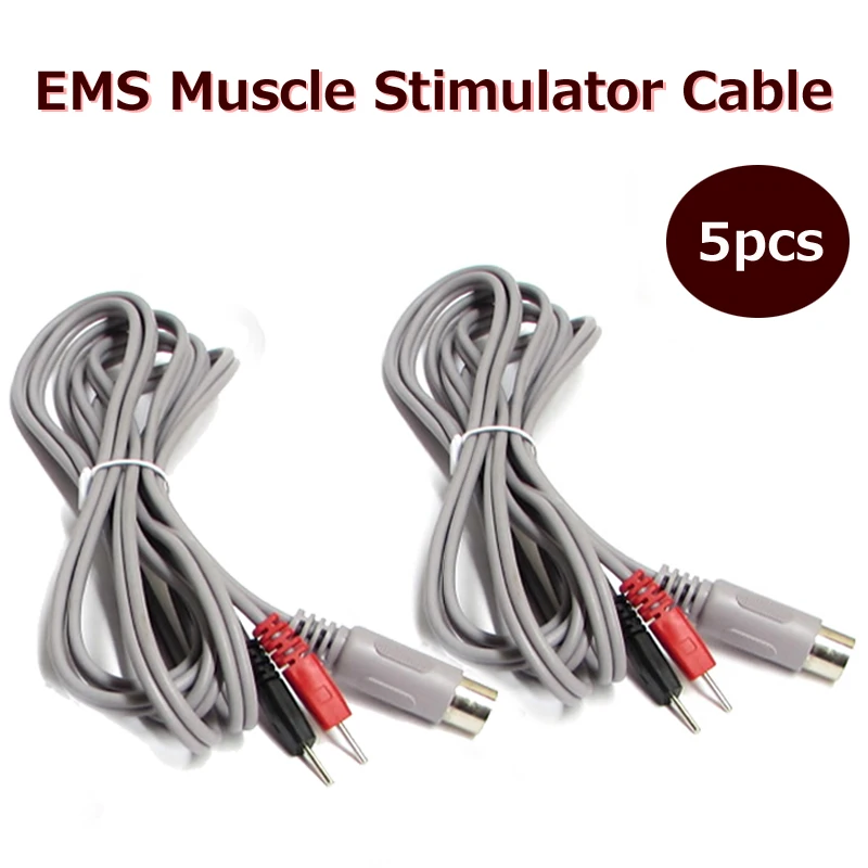 5pcs 5pin EMS Muscle Stimulator Cable Electrode Stimulation Weight Loss Device Tens Body Slimming Machine Pad Wire