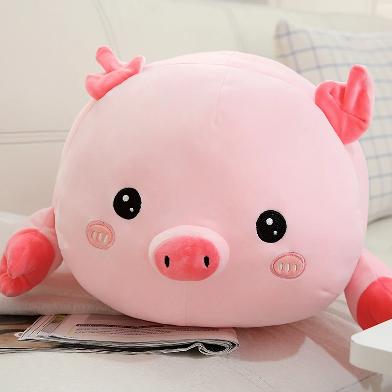 Super Soft Panda Plush Toy Stuffed Animal Throw Pillow Cushion Pink Pig Hand Worm Pillow Gift for Children