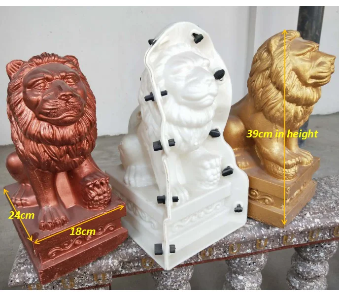 Free Shipping Garden Outdoor Decoration ABS Plastic Concrete Animal Lion Molds