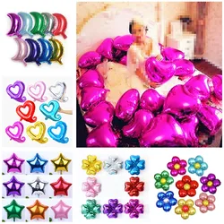 18 Inch Foil Flower Balloons  Rose Gold Heart Balloons Red Pink Foil Ballloon Star Moon Foil Air Balls Birthday Party Decoration