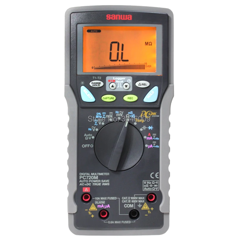 Sanwa PC720M Digital Multimeters/High accuracy/built-in memory (PC Link); Dual Data Display True RMS Multimeter Temperature Test