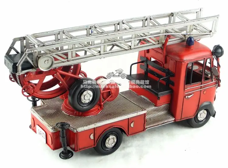 Antique classical fire truck model of German in 80s retro vintage handmade metal crafts for home/pub/cafe decoration or gift