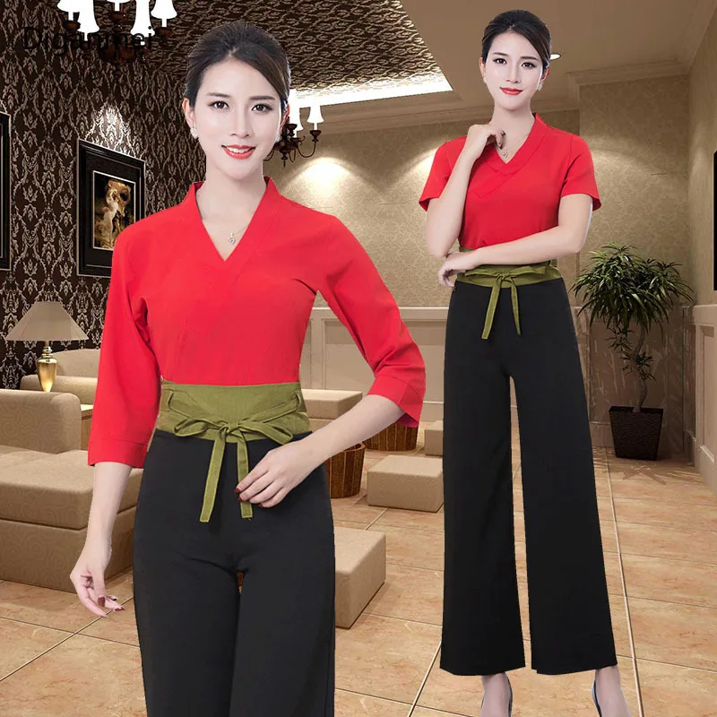 Spa uniform salon thai uniforms SPA Fashion Slim massage health Overalls set  wholesale Beauty salon Work clothes