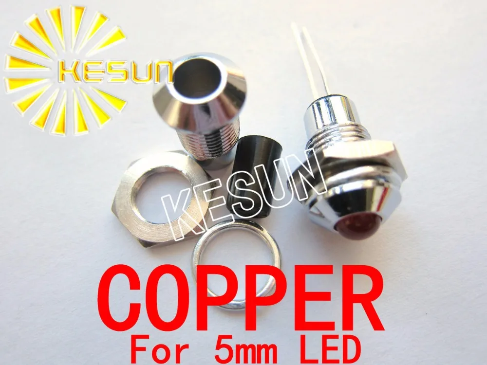 

100PCS x 5mm Copper LED Holder Socket for 5mm LED Diodes