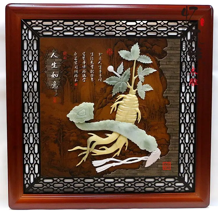 

Jade carvings, decorative paintings, jade paintings, square pendants, life Ruyi, living room, jade carvings, murals, modern reli