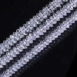 Natural Rock Quartz Beads Faceted Rondelle Spacer White Clear Crystal Loose Beads For Jewelry Making Beads Necklace Bracelet