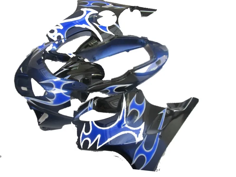 km Customized fairing For  CBR600 F4 1999 2000 CBR600F4 99 00 CBR 600 Blue flames black ABS Fairings Injection molding