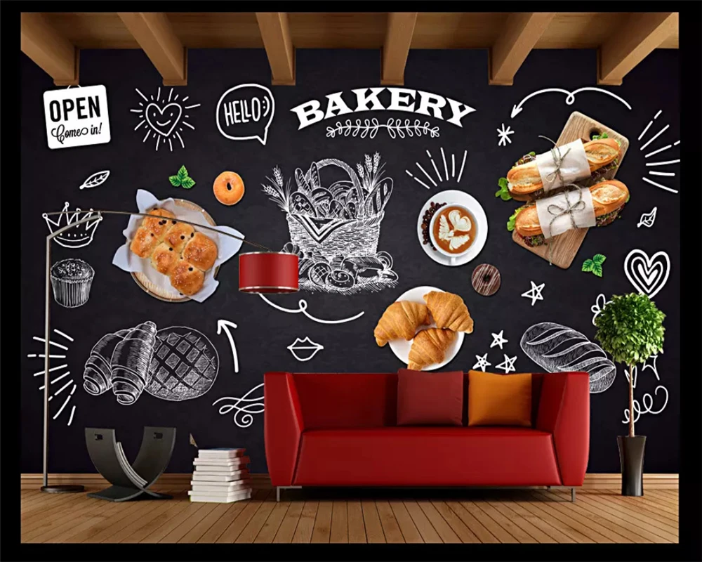 

Beibehang декоративная живопись на заказ papel de parede 3d обои европейско-американский ретро ручная роспись фон для пекарни