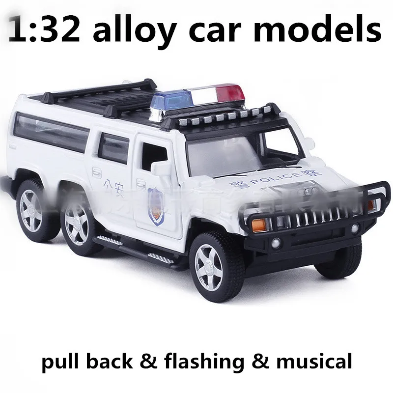 

1:32 alloy car models,high simulation 6 rounds of hummer,toy vehicles,metal diecasts,pull back&flashing&musical,free shipping