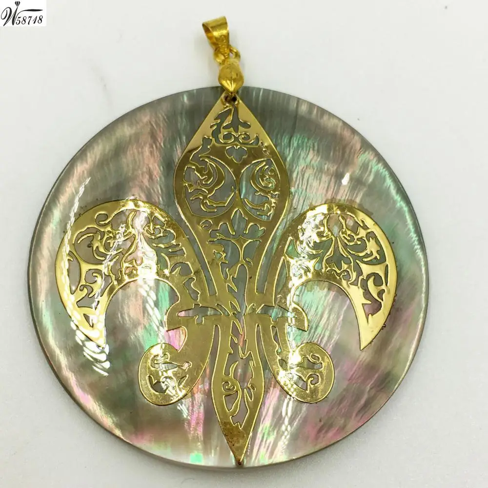 Beautiful jewelry Mother of pearl Shell Women Men Pendant Bead WFH587