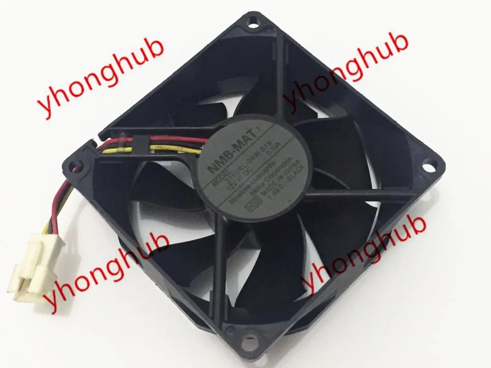 NMB-MAT 3110RL-04W-S19 H02 TH-42PV8C TH-42PZ80C DC 12V 0.10A 80x80x25mm 3-Wire Server Cooling Fan