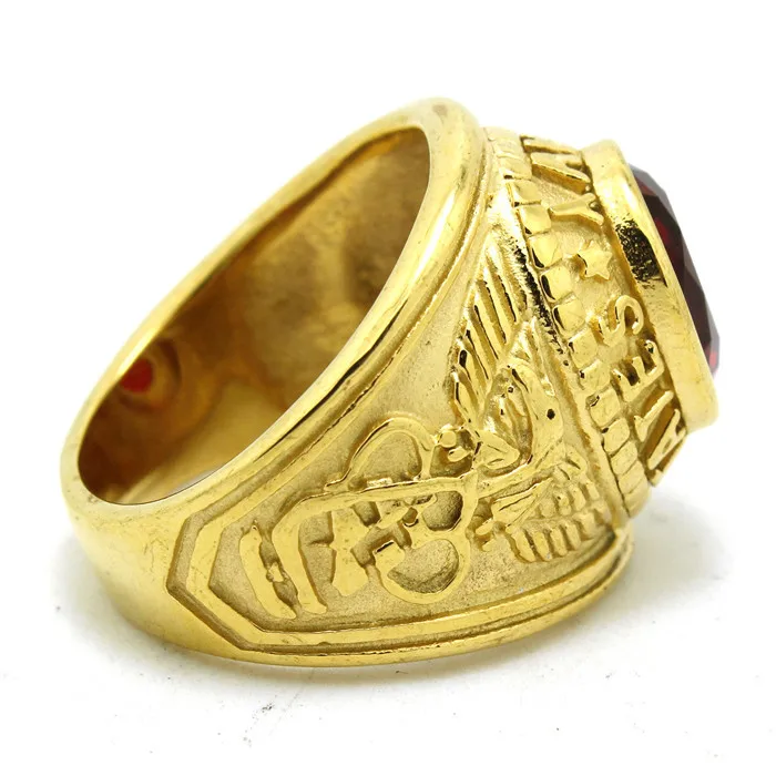 1pc Mens Boy Golden Ring 316L Stainless Steel Cool Punk Party Ring