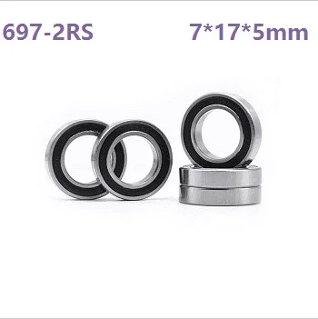 

500pcs/lot 7x17x5mm 697RS 697-2RS 697 2RS RS 7*17*5mm Deep Groove Ball Bearings Miniature Mini bearing