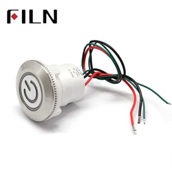 30mm Stainless Steel anti front IP68  2NO v 5v 6v 12v 24v Ring red yellow blue LED plastic push button switch with wire leads