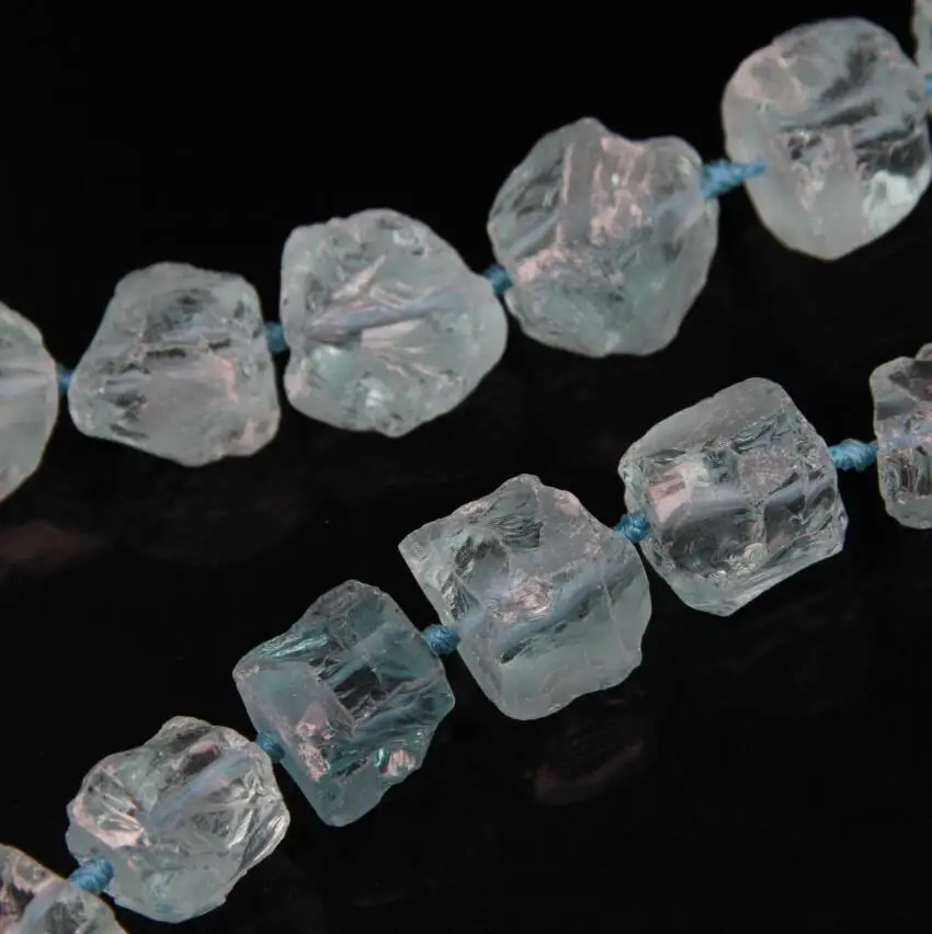 Natural Crystal Quartz Nugget necklace Beads,Raw light blue Crystals Loose gem Stone Pendants beads jewelry