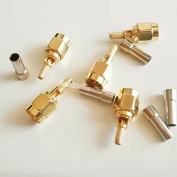 5Pcs SMA male plug window crimp RG174 RG316 LMR100 cable straight Connector