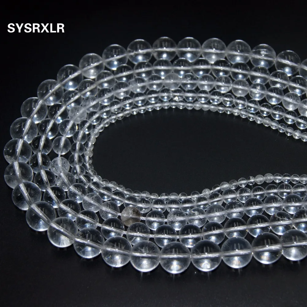 Wholesale Natural Stone Clear Rock Crystal Quartz Round Loose Beads For Jewelry Making DIY Bracelet Necklace 4/6/8/10/12 MM