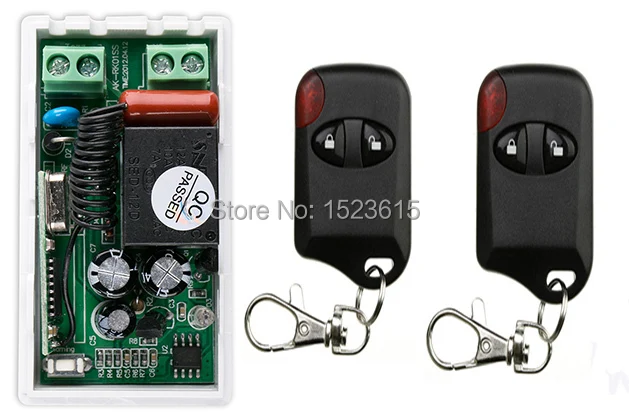 

most simple wiring 220V 1CH Wireless Remote Control Switch System 1*Receiver +2*Transmitters for Appliances Gate Garage Door