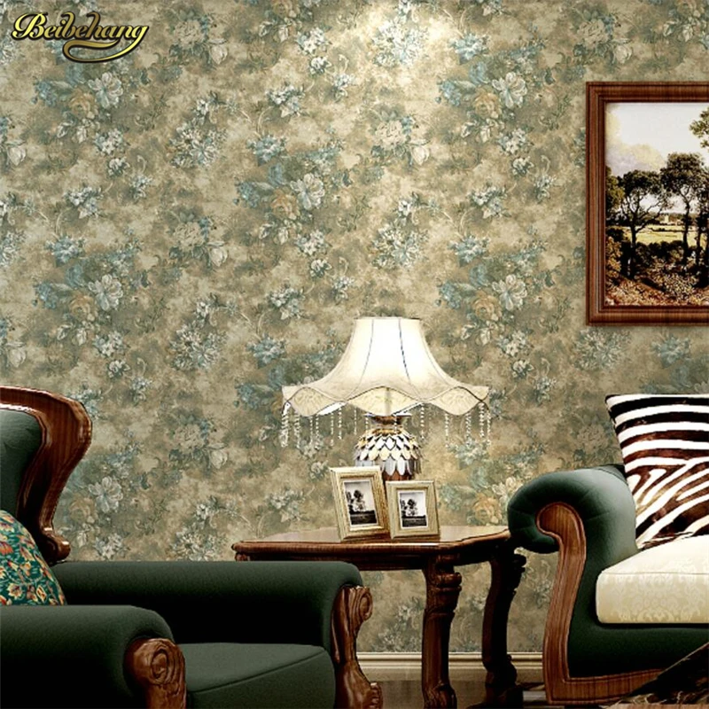 

beibehang Pure paper retro American village wallpaper pastoral bedroom bedroom living room sofa TV wall papel de parede