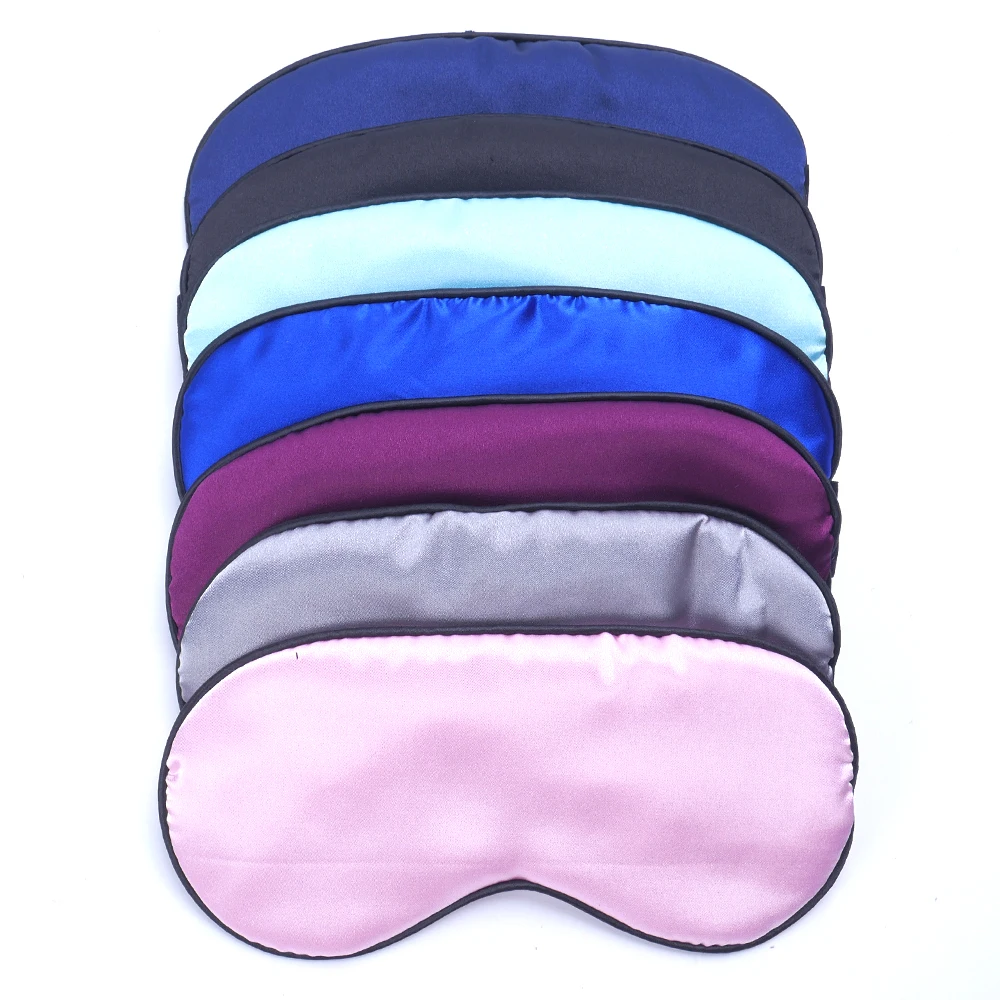 Di modo 1PC Nuovo Puro di Seta Mascherina di Occhio di Sonno Imbottito Ombra Della Copertura di Viaggio Relax Aiuti Blindfold 9 ColorsTravel Accessori di Trasporto trasporto libero