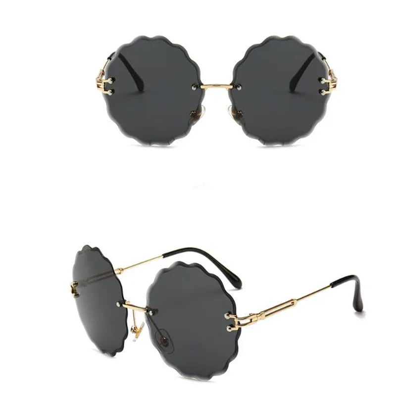 KAPELUS 2023 Woman Round Petals Metal Sunglasses Fashion Lace Glasses 04208